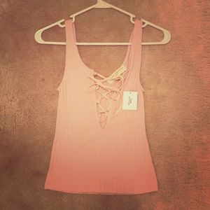 New Urban Outfitters Rose Pink lace front tank XS